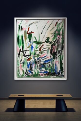 Framed Oka Contemporary Abstract Original Oil Painting Whispers Of The Wind II floral