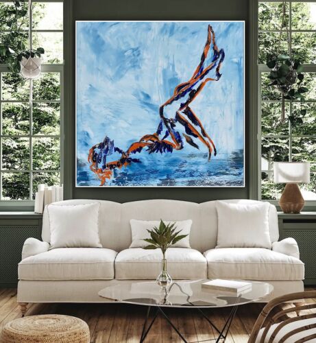 Richter StyLe Abstract Original Oil Painting On Canvas 77x77cm Nude on a beach