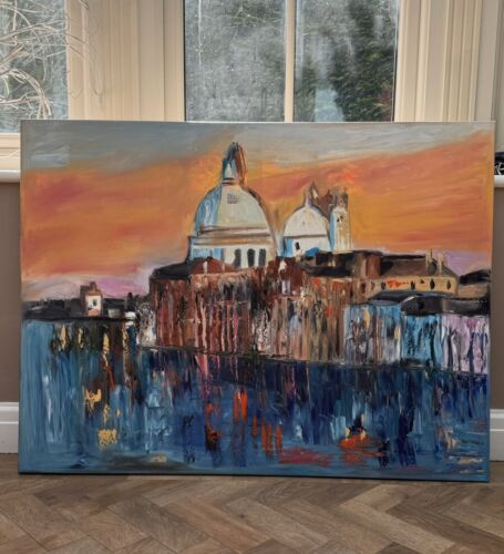 Kandinsky Original Abstract Oil Painting On Canvas 100 X 80cm Venice Landscape