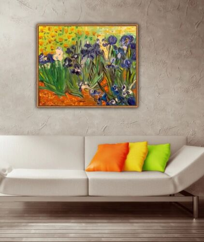 Van Gogh Impressionist Oil Painting On Linen Canvas 60x50cm ‘Field With Irises’ study