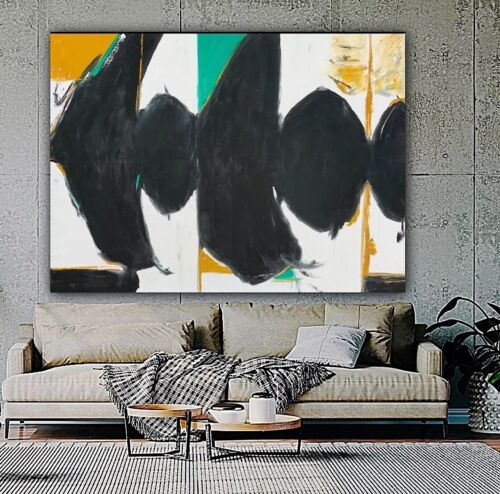Robert Motherwell Abstract Oil Painting On Canvas 100X76cm Elegy To Spanish Tate study
