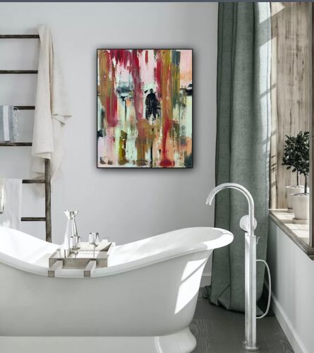 Richter StyLe Original Abstract Oil Painting On Canvas 50 X40cm City Shadows