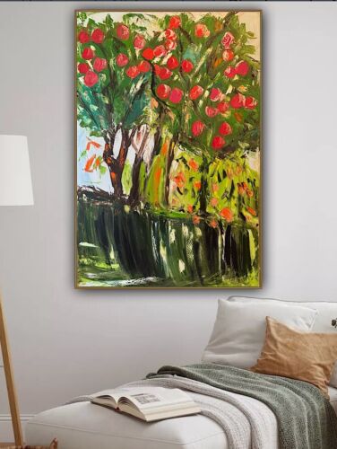 Richter Style Original Abstract Oil Painting On Canvas 150x100cm ‘Apple Trees’ floral