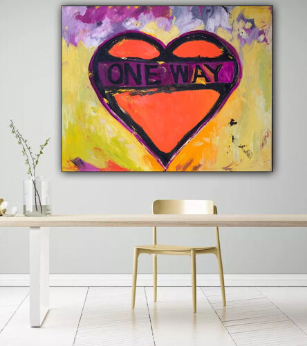 Large Abstract Original Oil Painting On 100x80cm canvas Picasso Road Valentine study