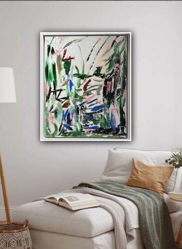Framed Oka Contemporary Abstract Original Oil Painting Whispers Of The Wind II floral