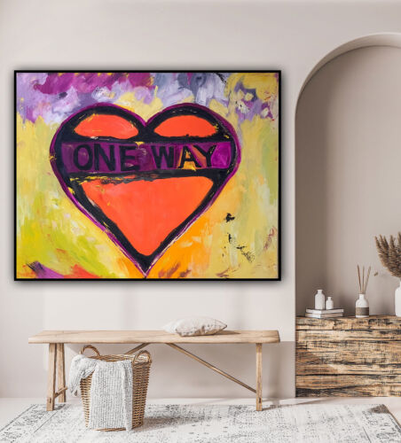 Large Abstract Original Oil Painting On 100x80cm canvas Picasso Road Valentine study