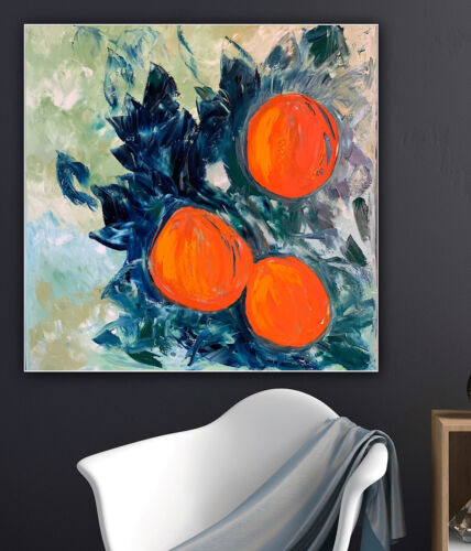 Richter Style Original Abstract Oil Painting On Canvas 80x80cm Orange Tree