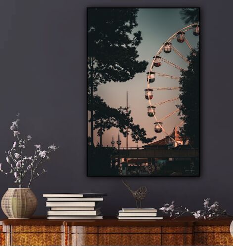 Large Abstract limited print On 81 x 55cm canvas London Eye Night Free postage