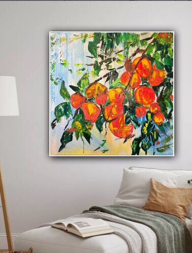 Renour Abstract Original Oil Painting On 77x77cm canvas Textured Orange Tree