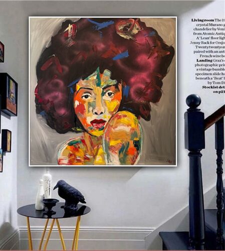 Oka Contemporary Abstract Original Oil Painting 80x80cm Canvas Woman Portrait