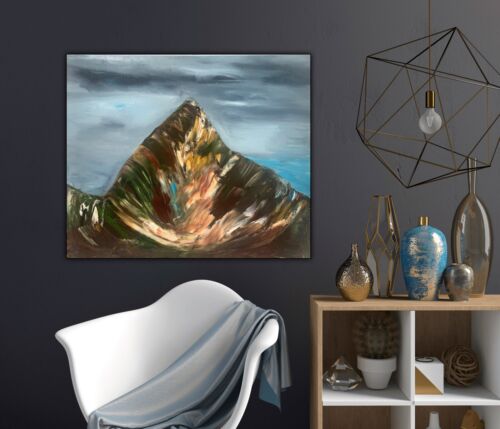 Richter Original Abstract Oil Painting On 1.8cm Canvas 50x60cm Mountain Peak Art