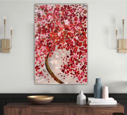 Van Gogh style Cherry blossom Original Abstract Oil Painting On Canvas 76x50cm
