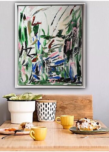 Framed Oka Contemporary Abstract Original Oil Painting Whispers Of The Wind II floral