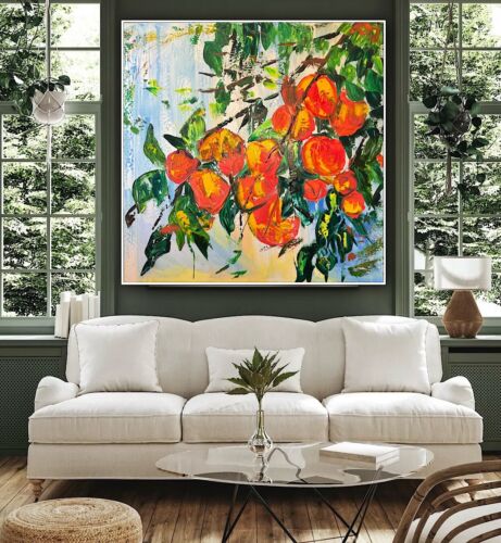 Renour Abstract Original Oil Painting On 77x77cm canvas Textured Orange Tree