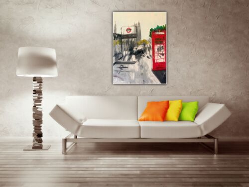 Large Abstract Original Landscape Oil Painting 61X47cm Canvas London Westminster