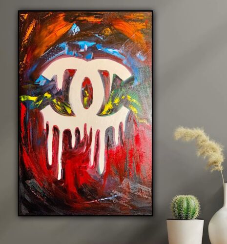 Richter Style Original Abstract Oil Painting On Canvas 76x50cm Luxury Affair