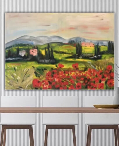 Richter StyLe Abstract Original Oil Painting On Canvas 102x70cm Tuscany Fields