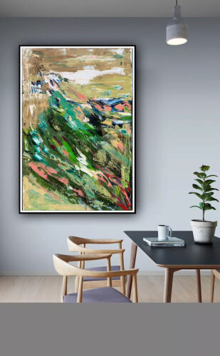 Kandinsky Style Original Abstract Oil Painting On Canvas 90x60cm Lake District