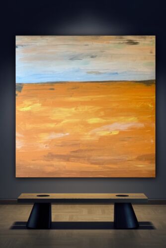 Richter StyLe Abstract Original Oil Painting On Canvas 90x90cm Gold Sands Sea
