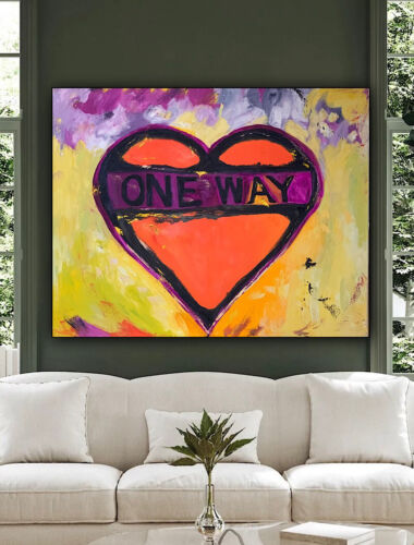 Large Abstract Original Oil Painting On 100x80cm canvas Picasso Road Valentine study