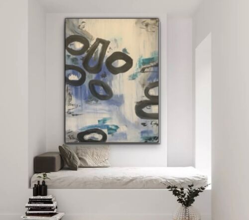 Large Original Bo Concept Style Oil Painting On Canvas Size 60X80 Cm Blue Shadow