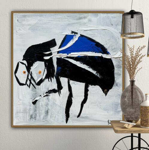 Contemporary Abstract Original Oil Painting On Canvas 40 X40cm La Mosca’ The Fly animal