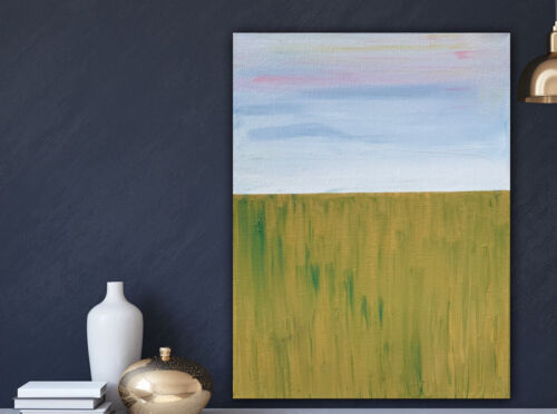 Richter Seaside Ochra, Abstract Oil Painting On Canvas 30cm X 40cm Lake District