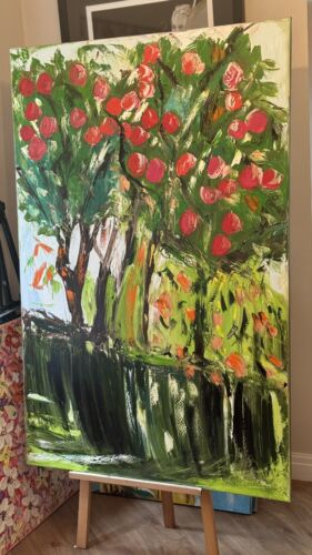 Richter Style Original Abstract Oil Painting On Canvas 150x100cm ‘Apple Trees’ floral