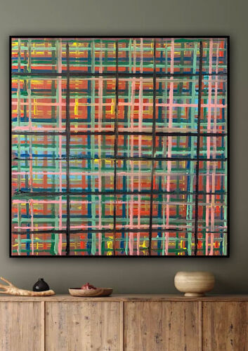 Richter Style abstract Original Oil Painting On Canvas 50x50cm Matrix Oka Vogue