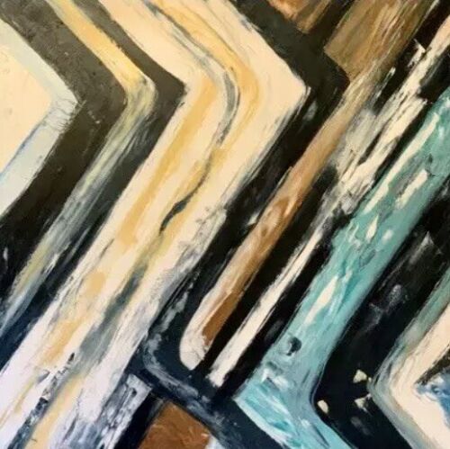 Richter Style Original Abstract Oil Painting On Canvas 90 X 90cm Pathways, Retro