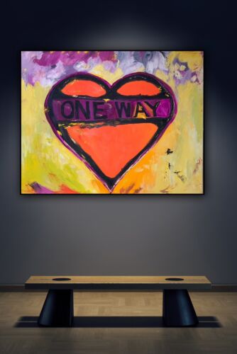 Large Abstract Original Oil Painting On 100x80cm canvas Picasso Road Valentine study