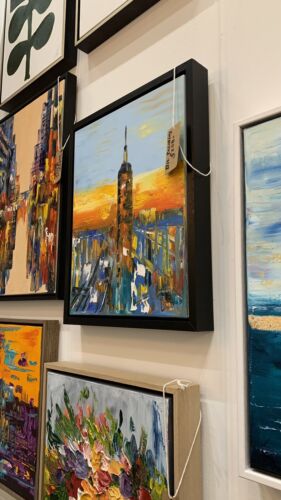 Framed Original Abstract Oil Painting On deep Canvas 50 x 40cm x 4cm New York