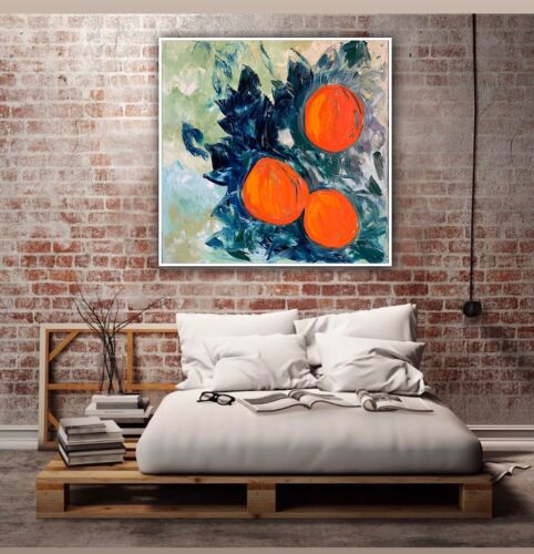 Richter Style Original Abstract Oil Painting On Canvas 80x80cm Orange Tree