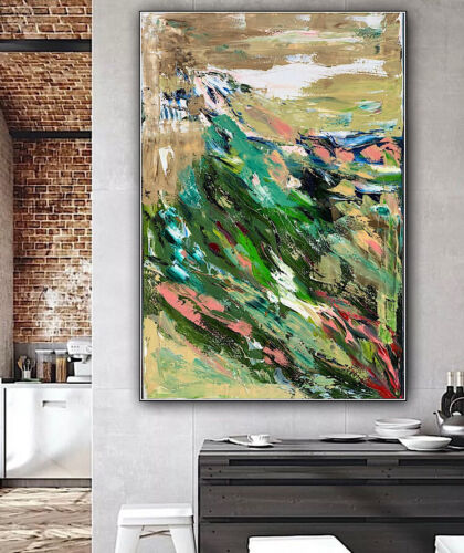 Kandinsky Style Original Abstract Oil Painting On Canvas 90x60cm Lake District