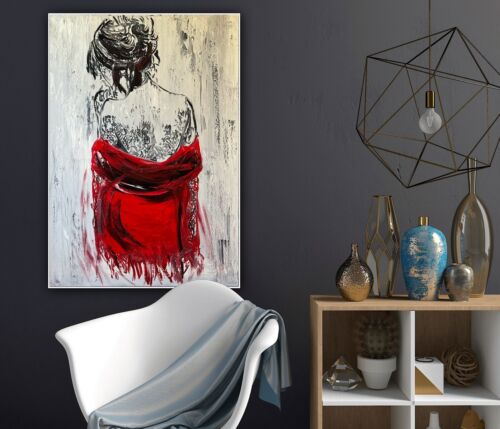 Richter StyLe Abstract Original Oil Painting On Canvas 70x50cm Morning Nude Red
