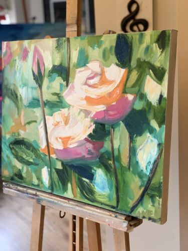 Igor Saharov’s study of Roses Original abstract Oil Painting On Canvas 60x46cm