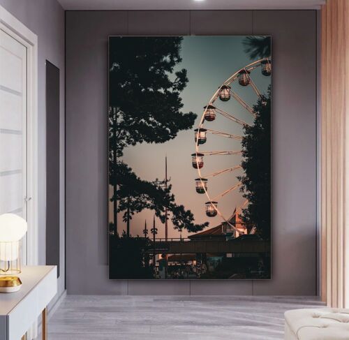 Large Abstract limited print On 81 x 55cm canvas London Eye Night Free postage