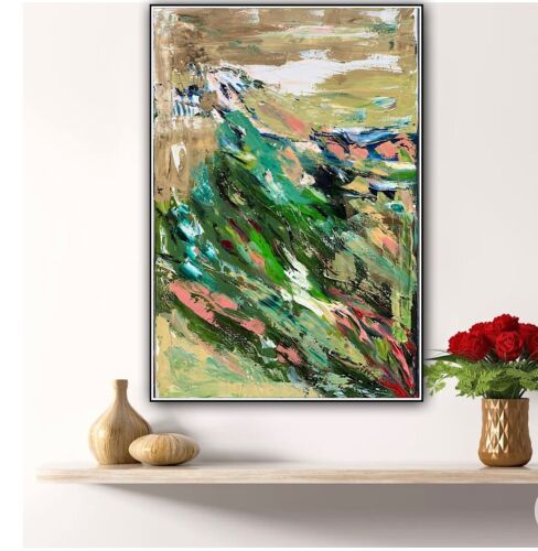 Kandinsky Style Original Abstract Oil Painting On Canvas 90x60cm Lake District