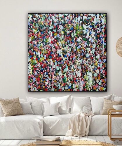 Oka Contemporary Abstract Original Oil Painting On 80x80cm Through The Crowd