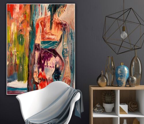 Richter Style Original Abstract Oil Painting On Canvas 100x80cm Morning Nude