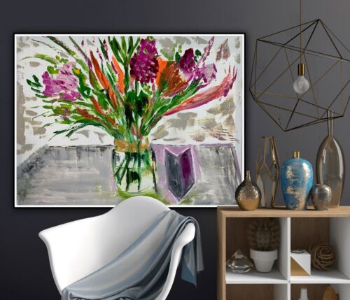 Matisse Style Original Abstract Oil Painting On Canvas 80x60cm Summer Bouquet flowers