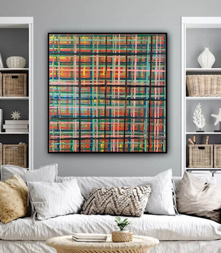 Richter Style abstract Original Oil Painting On Canvas 50x50cm Matrix Oka Vogue
