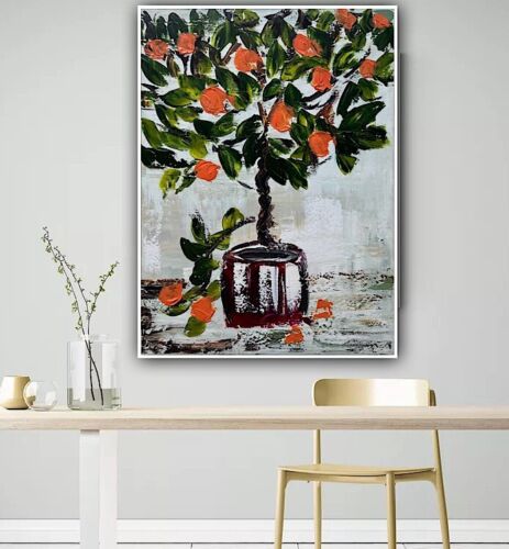 Renour Abstract Original Oil Painting On 80x60cm canvas Textured Orange Tree