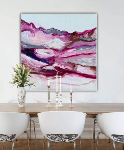 Richter StyLe Abstract Large Oil Painting On Canvas 90x90cm Mountain Meadow Oka