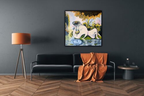 abstract origin Woman Lake Surrealism Oil Painting On Deep 3.8cm Canvas 50X 50cm