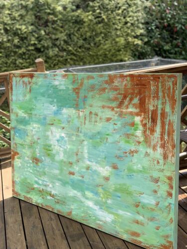 Richter Style Original Abstract Oil Painting On deep Canvas 150x100cm ‘Roheline’