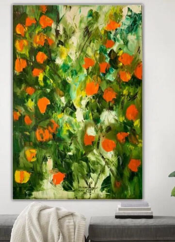 Richter Style Original Abstract Oil Painting On 90X 60cm Canvas Orange Tree