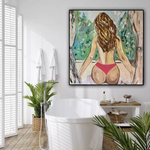 Richter Style Original Abstract Oil Painting On Canvas 80x80cm Morning Nude