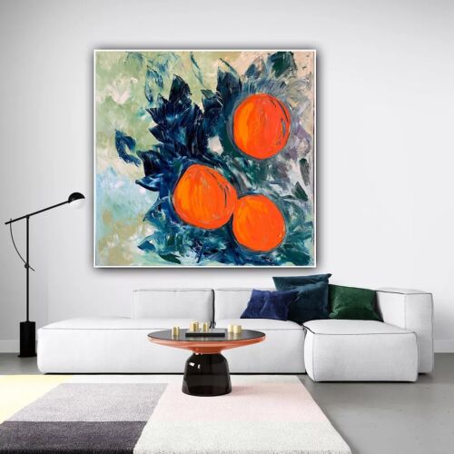 Richter Style Original Abstract Oil Painting On Canvas 80x80cm Orange Tree