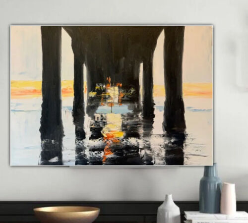 Richter Original Abstract Oil Painting On Canvas 84x60cm Bo Concept Manhattan